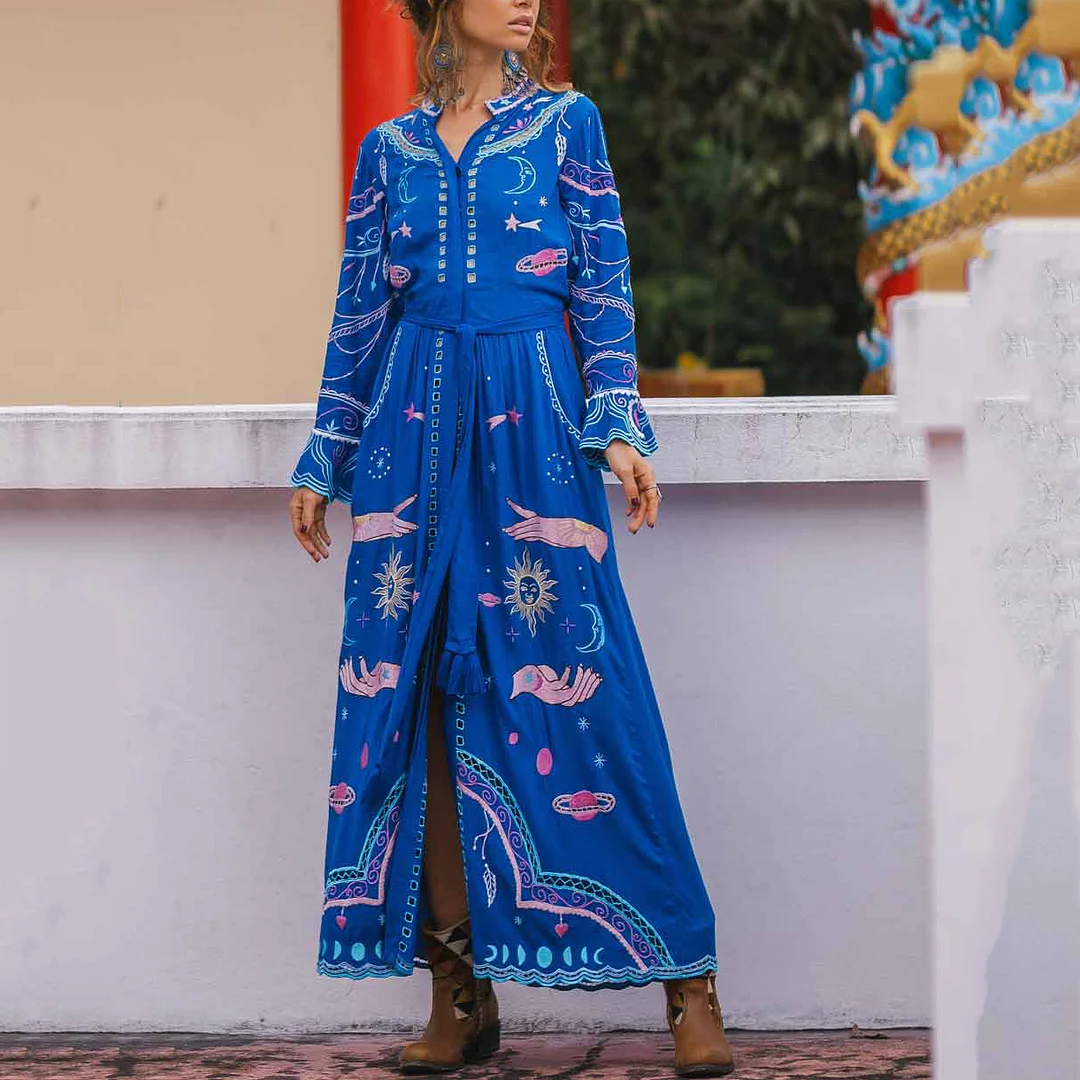 Blue Print Maxi Dress