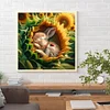 Diamond Painting-DIY Full Round Drill Sunflower Bunny(40*40 CM)