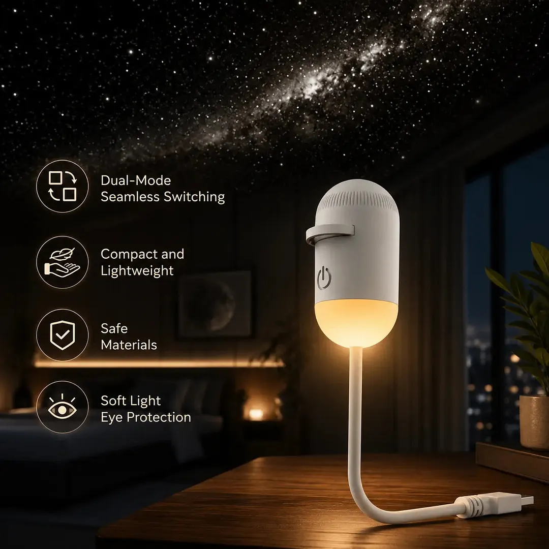 2-in-1 Galaxy Projector Night Light