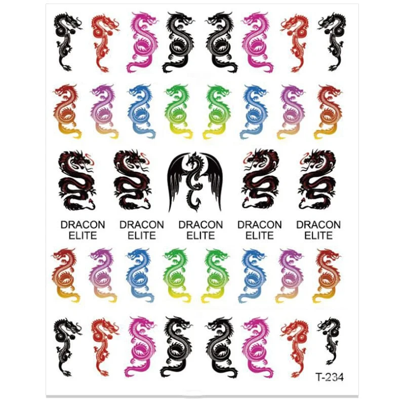 Colorful Gold Green 3D Snake Design Stickers Dragon Women Love Nail Art Slider Gel Polish Decal Decoration For Nail Manicures