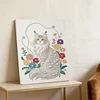 DIY Pearl Painting White Cat for Home Wall Decor with Frame(40x30cm)