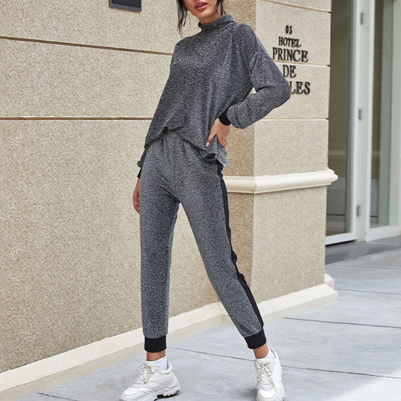 Casual street round neck sports two-piece suit