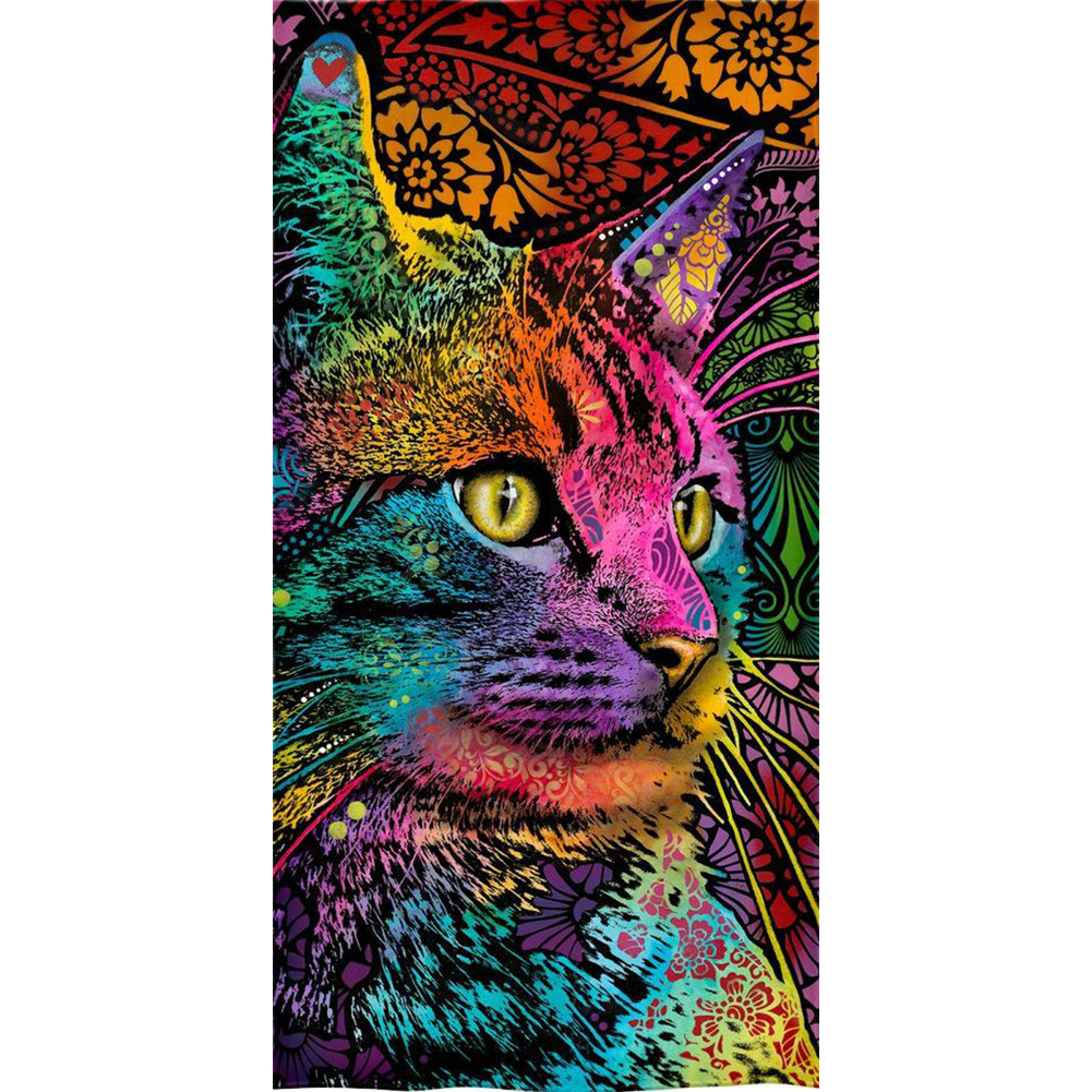 

Psychedelic Cat - Round Drill Diamond Painting - 40*80CM (Big Size), 501 Original