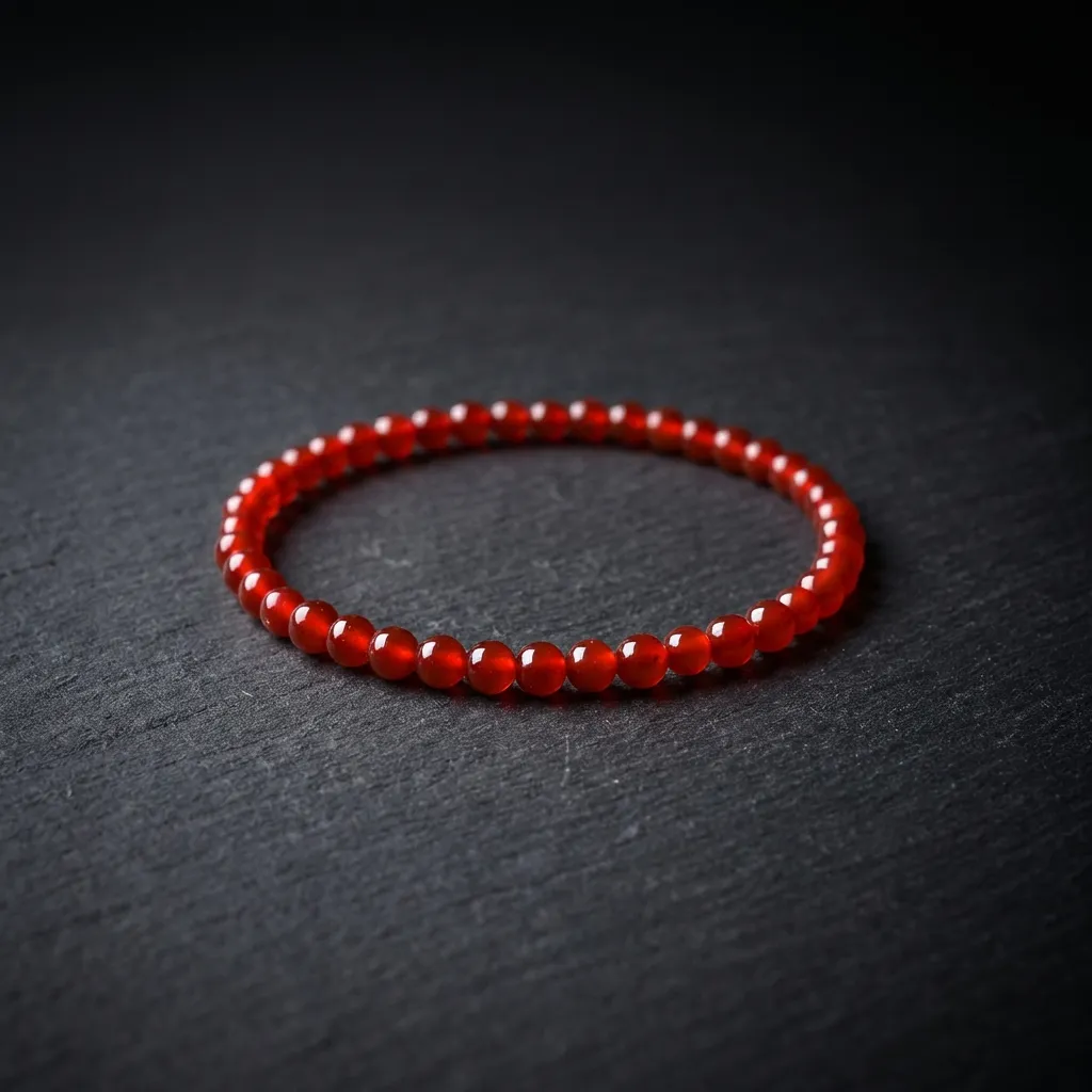JiStones Harmony Series: 7A Brazilian Red & White Ice Agate Bracelet Brazilian Red Agate - 4mm