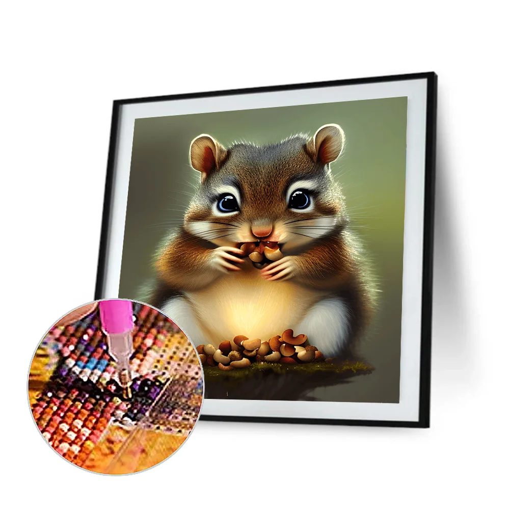 Full Round Diamond Painting 30*30cm - Stealing Little Squirrel