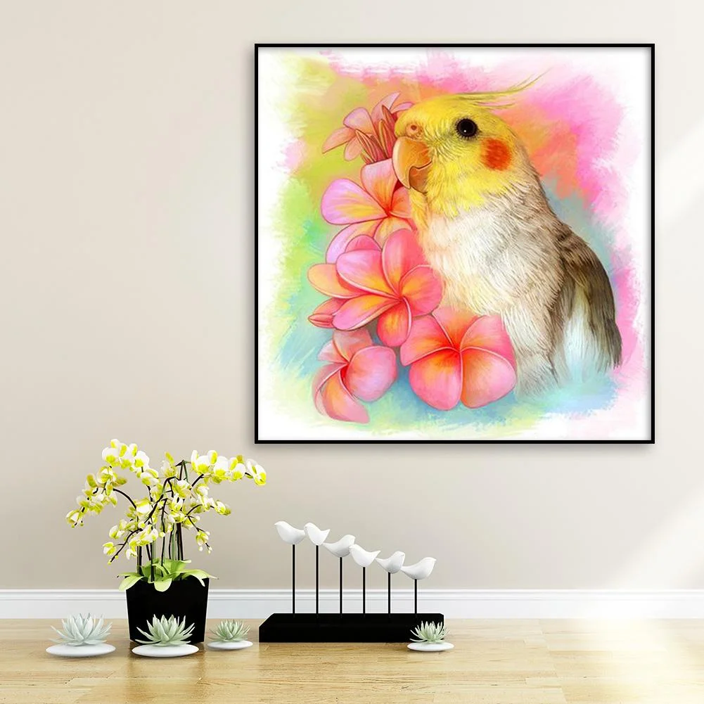 Diamond Painting - Full Round Drill - Flower Bird(30*30cm)