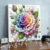 Rose-DIY-Spezialform-Bohrer, Diamantkunst, Perlen-Malset, mit Rahmen 25x25 cm Geschenk, Geschenk