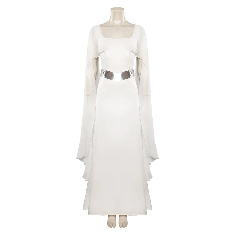 Movie A New Hope Princess Leia White Dress Outfits Cosplay Costume Halloween Carnival Suit