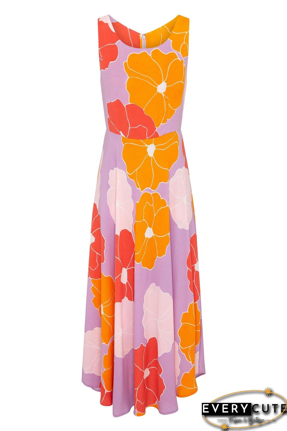 Fashion Print Sleeveless Beach Maxi Dress
