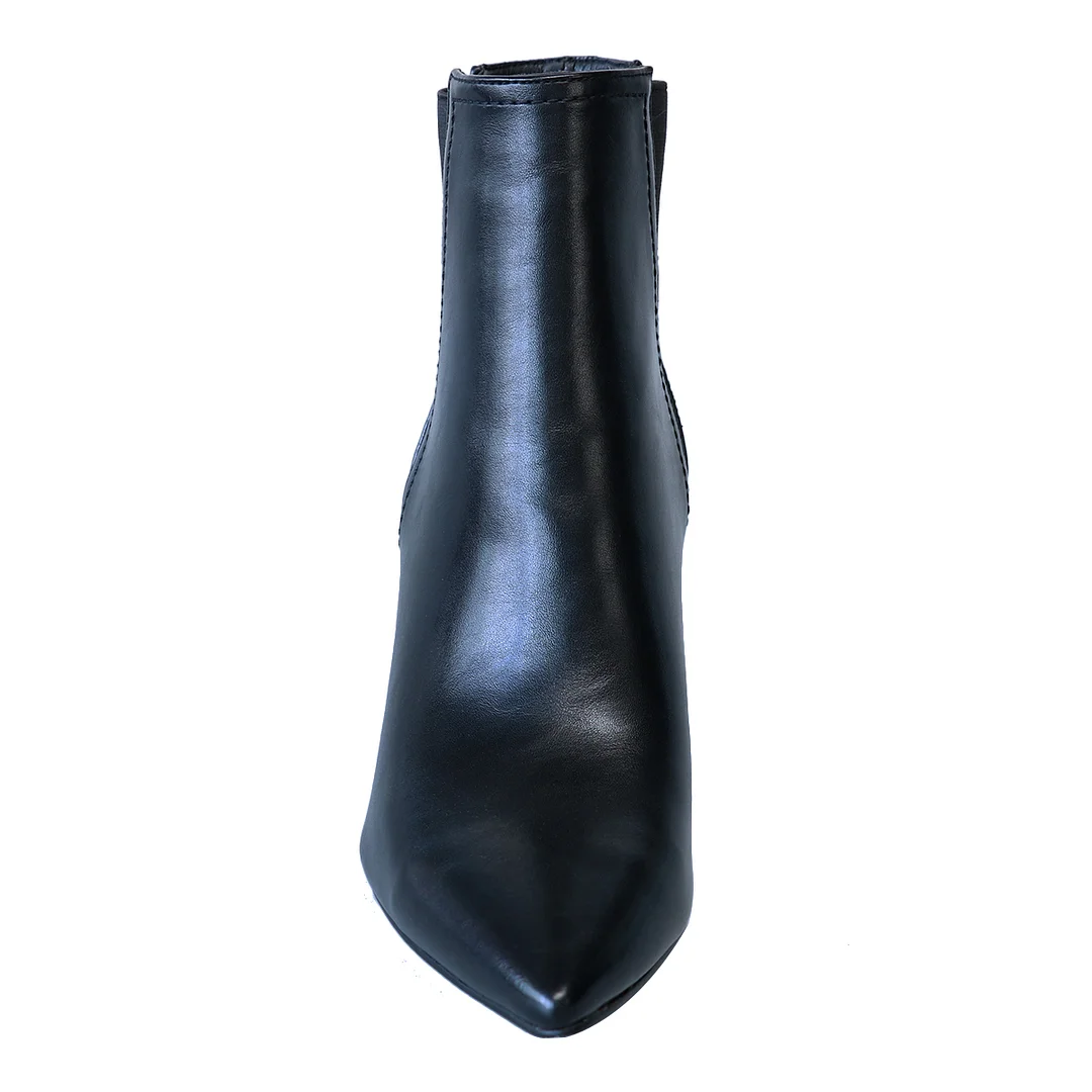 90mm Women Stiletto Middle Heel Pointed Toe Ankle Boots Matte-MERUMOTE