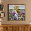 Lavender Girl Full 14CT DIY Stamped Cross Stitch Kits for Beginners Adults Home Decor Cross Stitch Art and Crafts Kits 7.87x7.87In