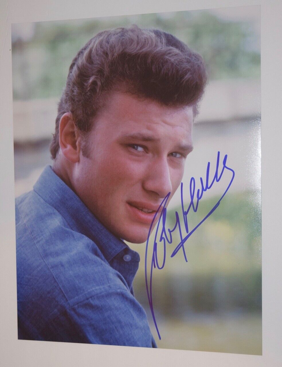 JOHNNY HALLYDAY The French Elvis SIGNED AUTOGRAPHED 11x14 Photo Poster painting COA