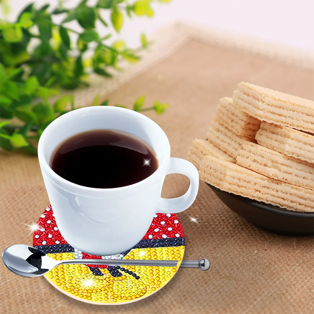 8pcs Mickey Mouse DIY Anti Slip Coasters Stackable Creative for Tabletop Protection