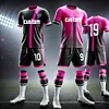 Player Version Custom Soccer Jerseys Men Soccer Wear Breathable Jacquard Fabric Youth Full Set Soccer Uniform Kits