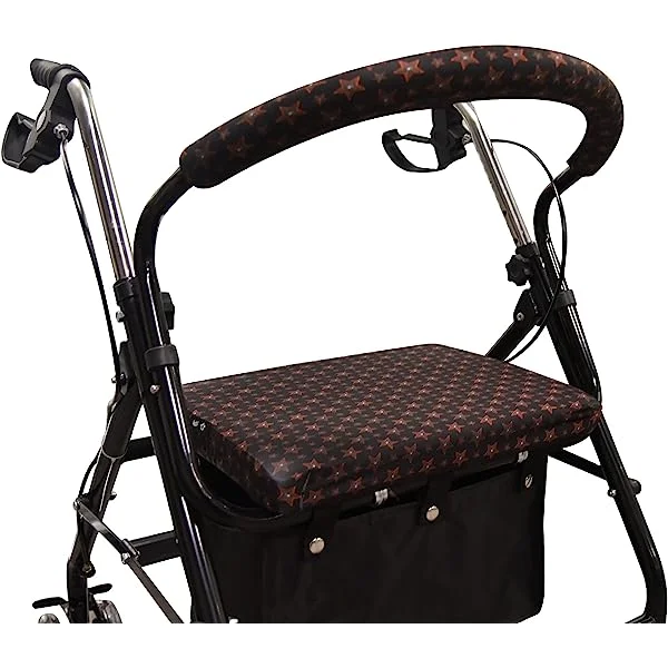 Unisex Rollator Walker Seat and Backrest Rollbar Covers Universal Soft Rollator Accessories Colorful Printing Patterns Flames