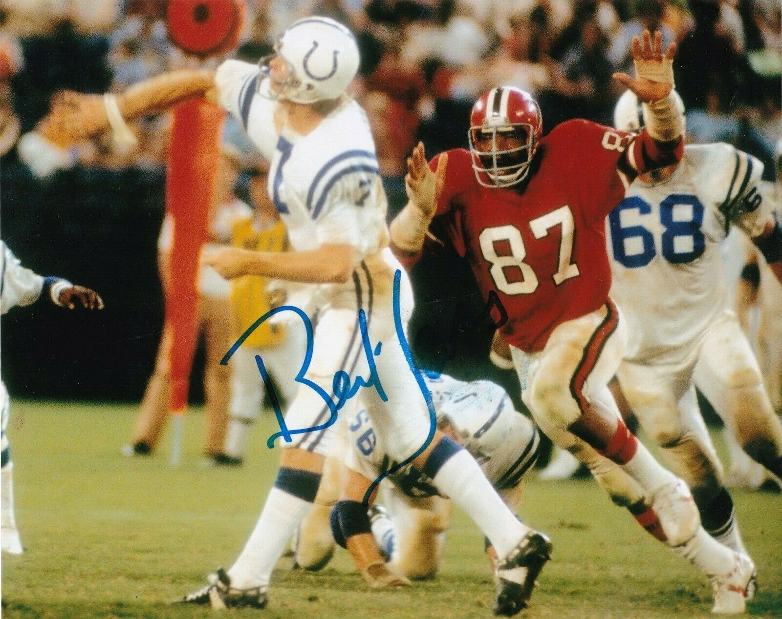 BERT JONES BALTIMORE COLTS ACTION SIGNED 8x10