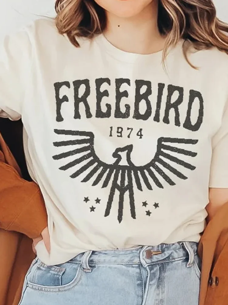 Free Bird Eagles Rock Band Print Women's T-Shirt