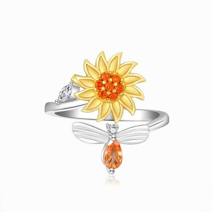 Musedesire Sunflower Fidget Ring