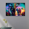 Diamond Painting -DIY Full Round Drill Stained Glass Two Elephants(60*40CM)