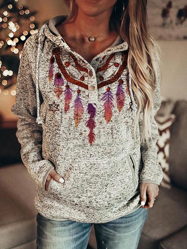 Women's western aztec printed sweatshirt