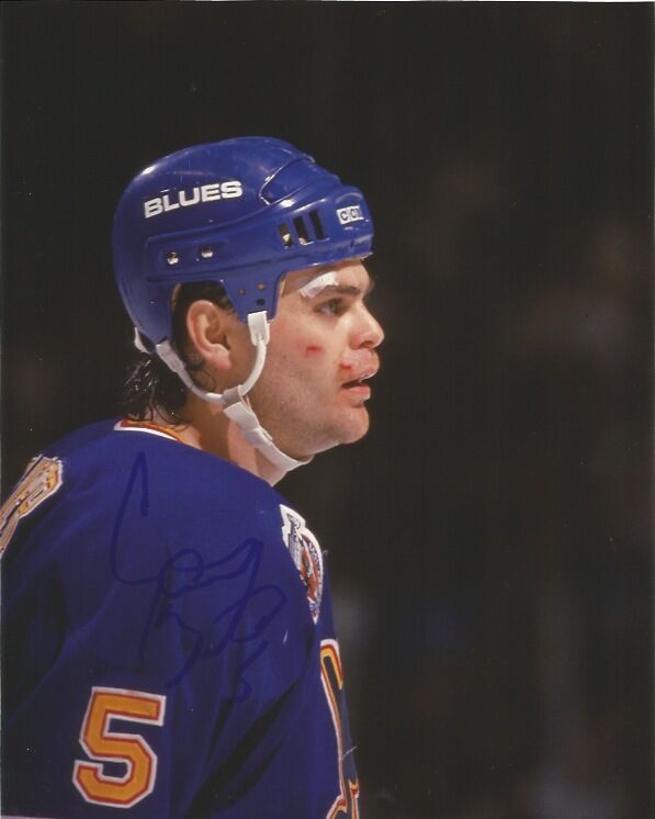 St Louis Blues Garth Butcher Signed Autographed 8x10 Photo Poster painting COA A