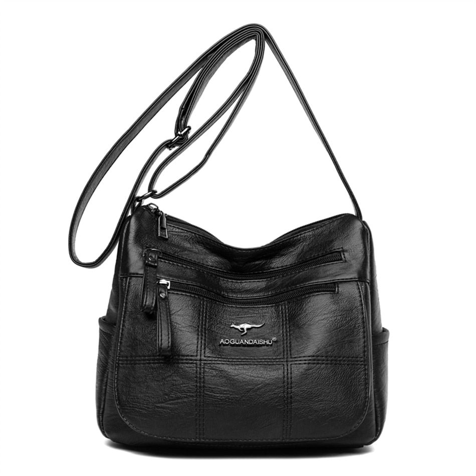 2022 Fashion Luxury Designer Crossbody Bag Pu Leather Soft Messenger Bags for Ladies Zipper Mini Retro Woman Bag Female Sac