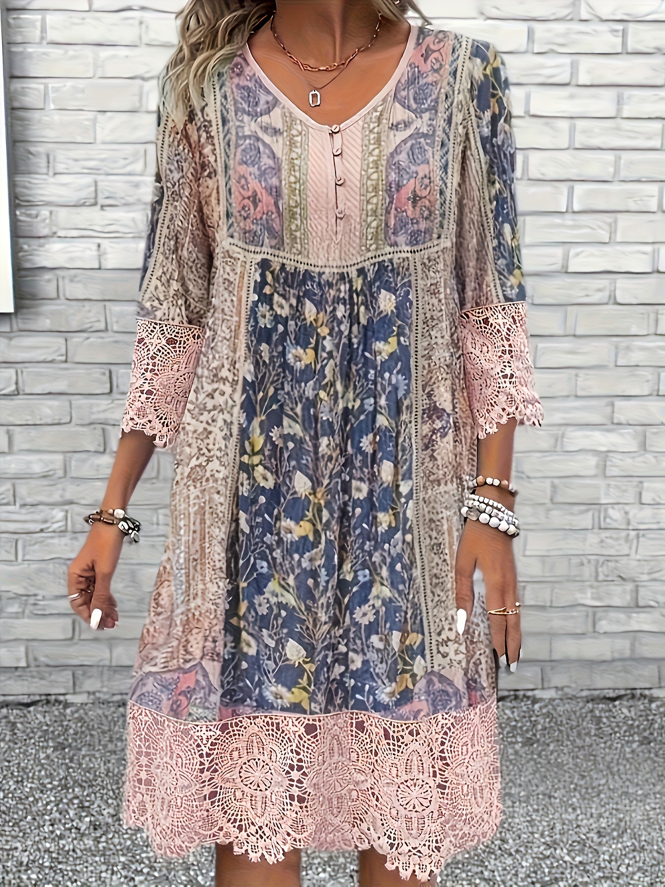 Fashion Elegant Women Dress Loose Casual Dress Women Printed Dress New Temperament | IFYHOME