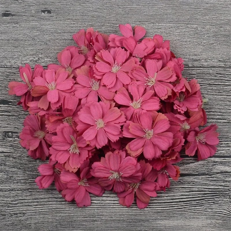 10/100pcs Mini Artificial  Silk Daisy Flower Heads For Wedding Home Decoration Handwork DIY Garland Accessories Fake Flower