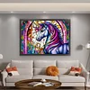 >SALE<Full Embroidery Cotton Thread 11CT Print Stain Glass Unicorn Cross Stitch60x45cm