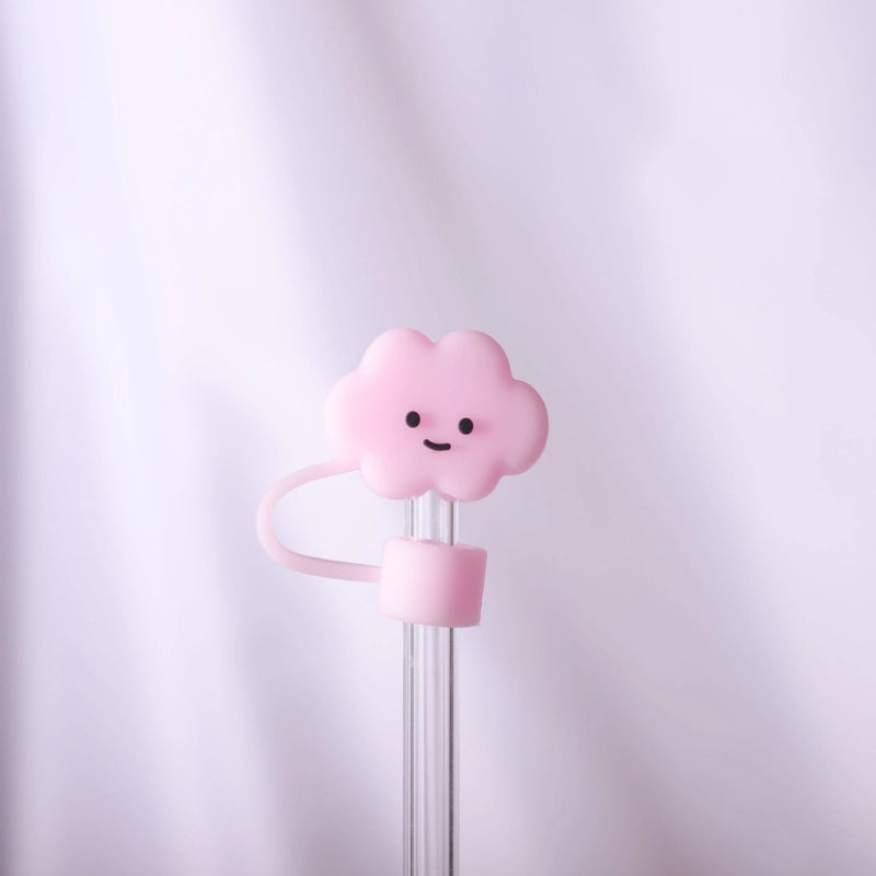 Casual Vacation Solid Color PVC Soft Rubber Straw Decorative Cap 1 Piece