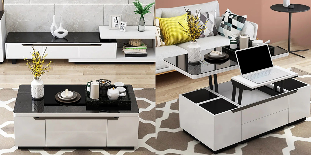 Liftable Multifunctional Coffee Table, Desk and Dining Table