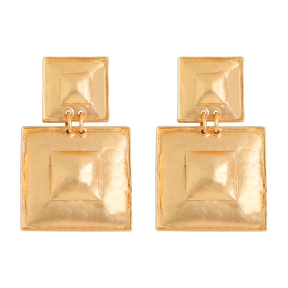 Dvacaman Golden Leaf Flower Earrings For Women Vintage Irregular Geometric Metal Long Drop Dangle Beetle Earrings Trendy Jewelry