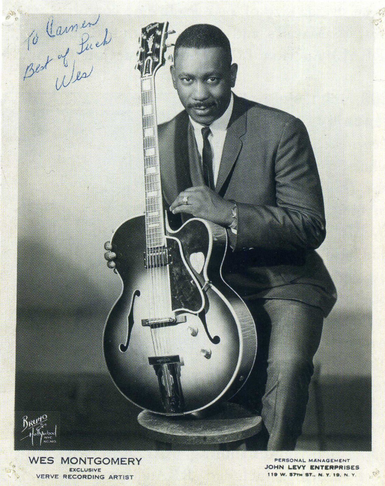 WES MONTGOMERY Signed 'Verve' Photo Poster paintinggraph - Musician / Jazz Guitarist - preprint