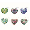 6Pcs acrylique coeur fleur double face-bricolage porte-clés