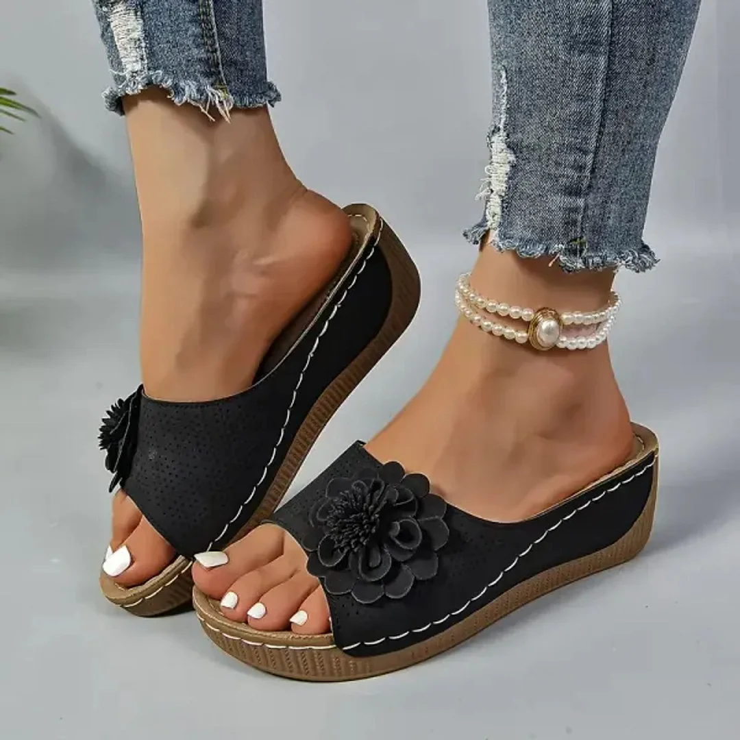 🚶&zwj;♀️💥Hottest today 70% OFF💥 Comfortable non-slip solid color open-toe wedge sandals for women