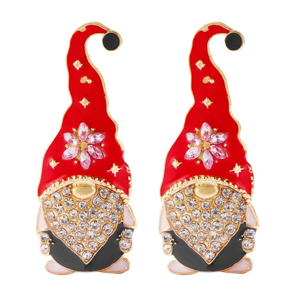 Dvacaman Sparkle Christmas Tree Candy Cane Gingerbread House Christmas Cactus Snowman Santa Drop Earrings For Women Cute Jewelry