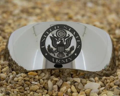 8MM 12MM Women's Or Men's U.S. Army Tungsten Carbide Wedding Rings Military Silver with Laser Etched United States Army Logo