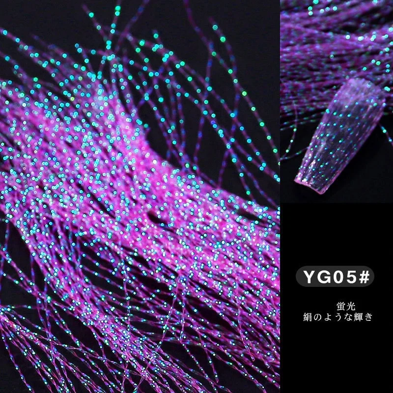 Fashion Fluorescent Nail Sticker Thread Laser Glitter Mesh Net Line Tape Holographic Manicure 3D Silk Foils Nail Art Decorations-Nail Inspo