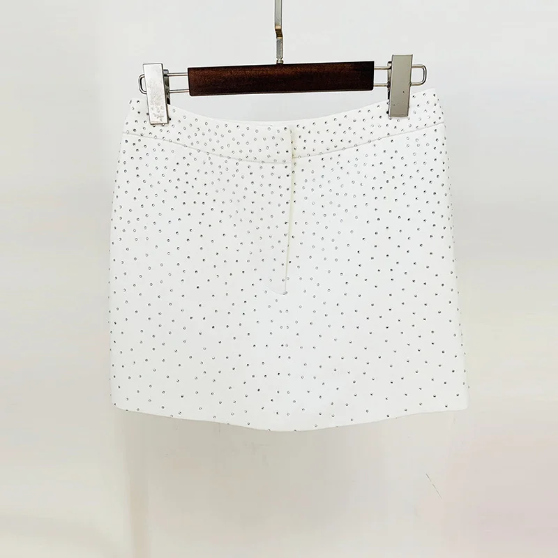 Nigikala Nigikala New Star Fashion Hot Diamond Body A Buckle Suit Jacket Half-Skirt Suit