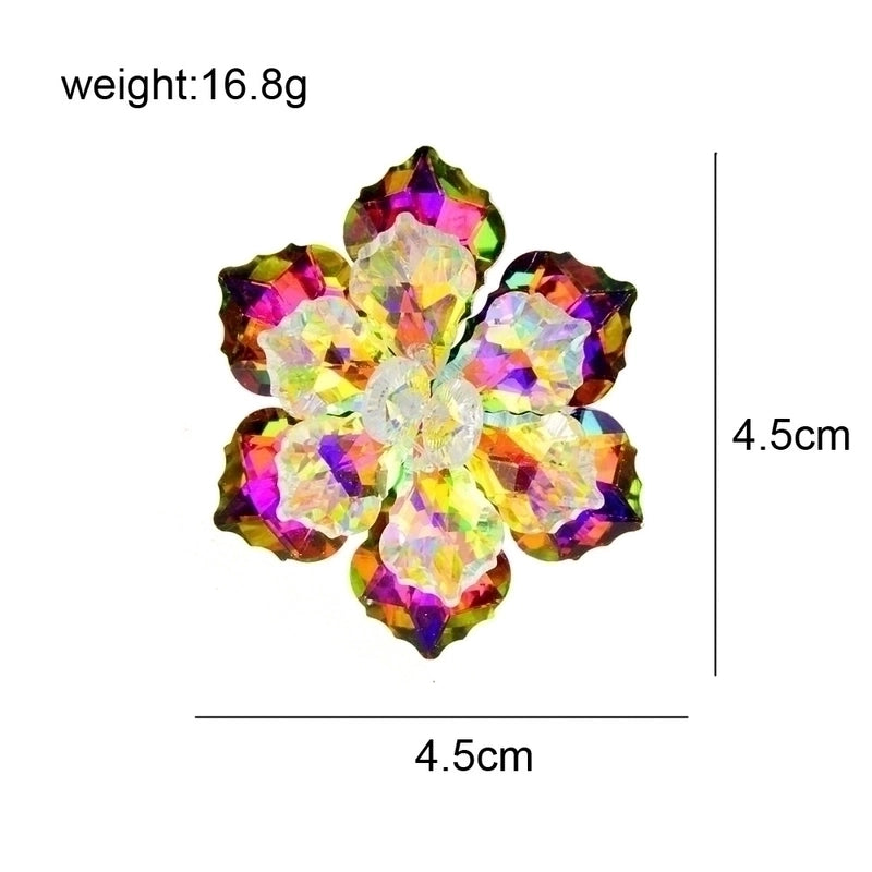 3 Pieces Sweet Pin Flower Alloy Crystal Women’S Brooches