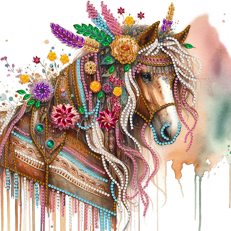 Horse 30*30CM (Canvas) Special Shaped Drill Diamond Painting gbfke