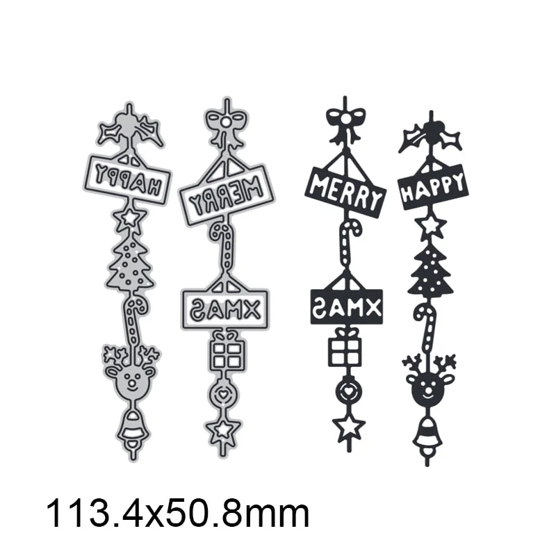 HAPPY MERRY XMAS Christmas Metal Cutting Dies For DIY Scrapbook Cutting Die Paper Cards Embossed Decorative Craft Die Cut New