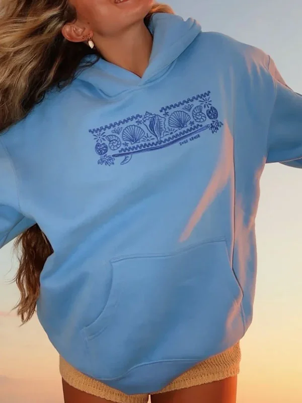 Shell embroidered hoodie 