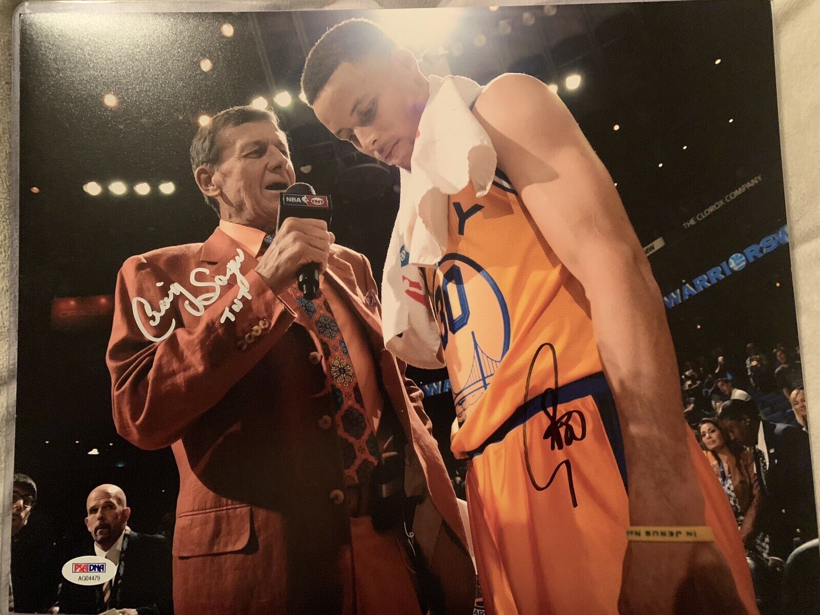 Steph Curry Craig sager Signed 11x14 Photo Poster painting Pic Psa