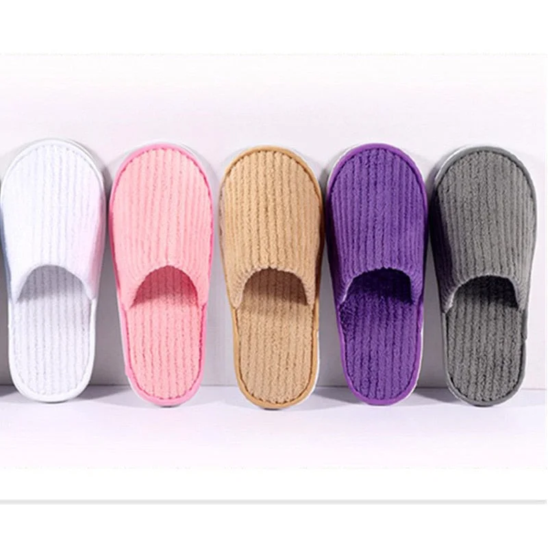 5 Pairs Winter Slippers Men Women  Hotel Disposable Slides Home Travel Sandals Hospitality Footwear One Size on Sale