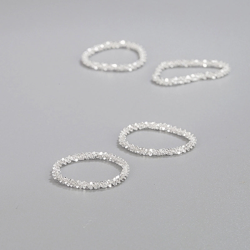 Silver Plated 925 Sterling Silver No Inlaid Geometric Rings