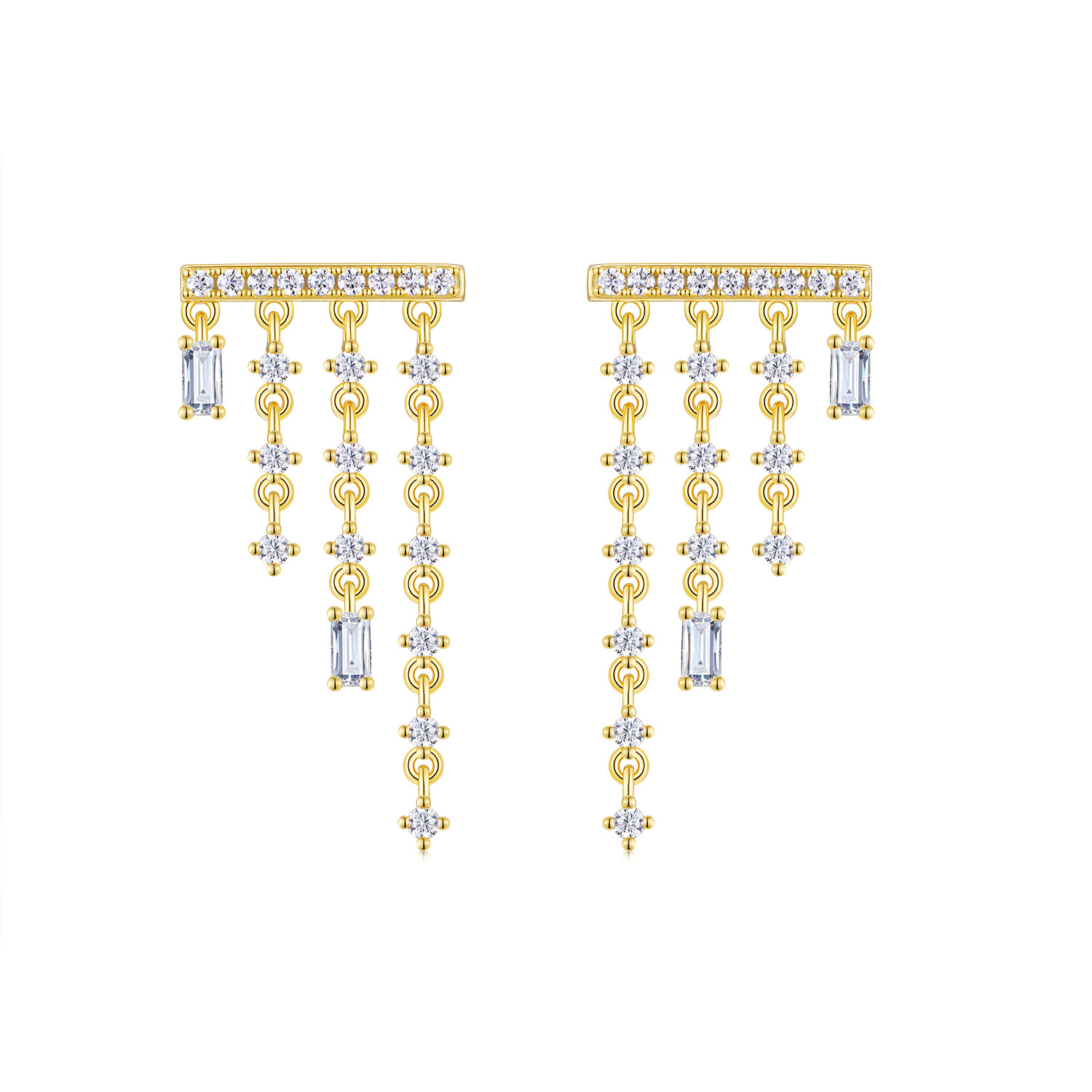 Celestial Cascade Moissanite Drop Earrings