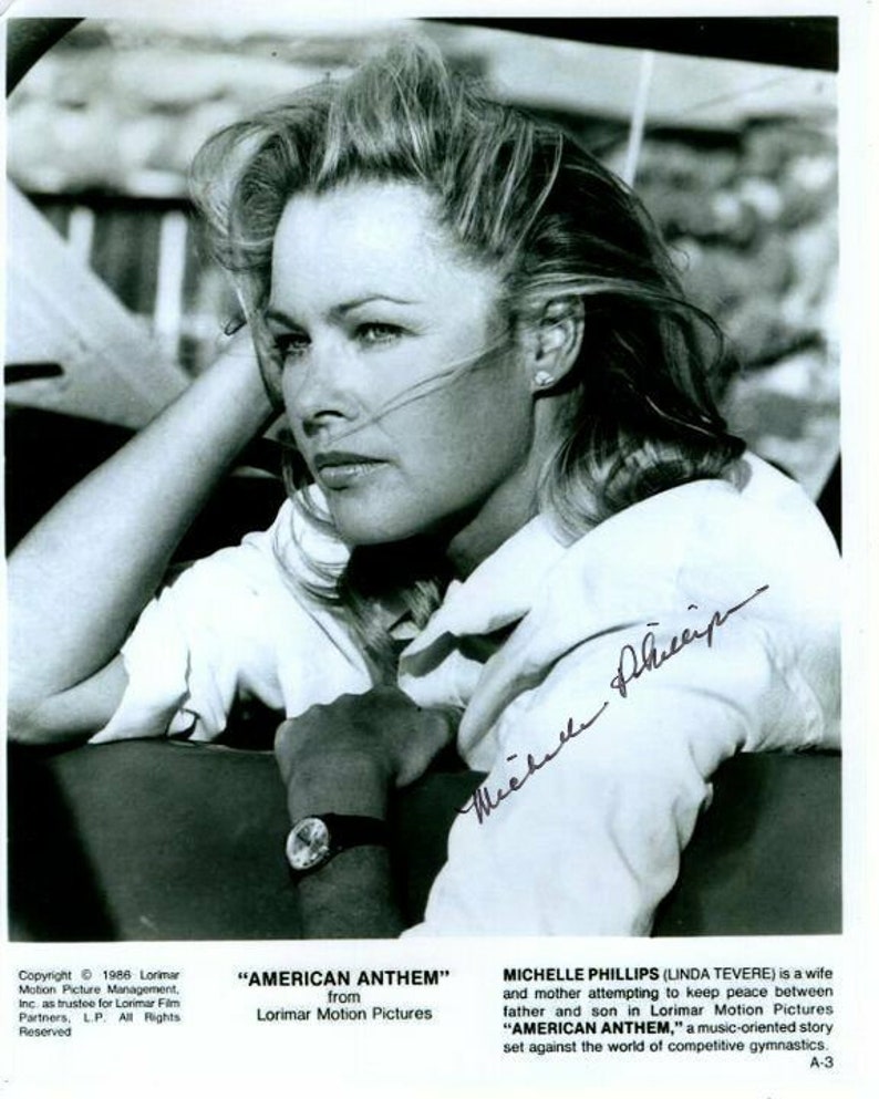 Michelle phillips signed autographed american anthem linda tevere Photo Poster painting