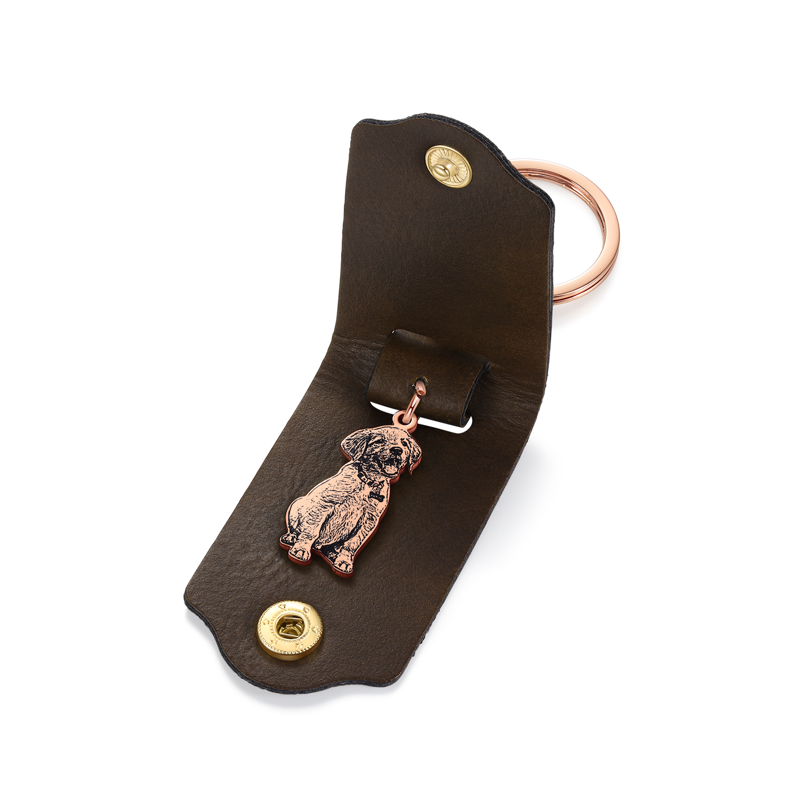 Personalised Photo & Name Pet Keychain Custom Leather Dog Cat Keychain Gifts for Him/Her-Jessemade AU