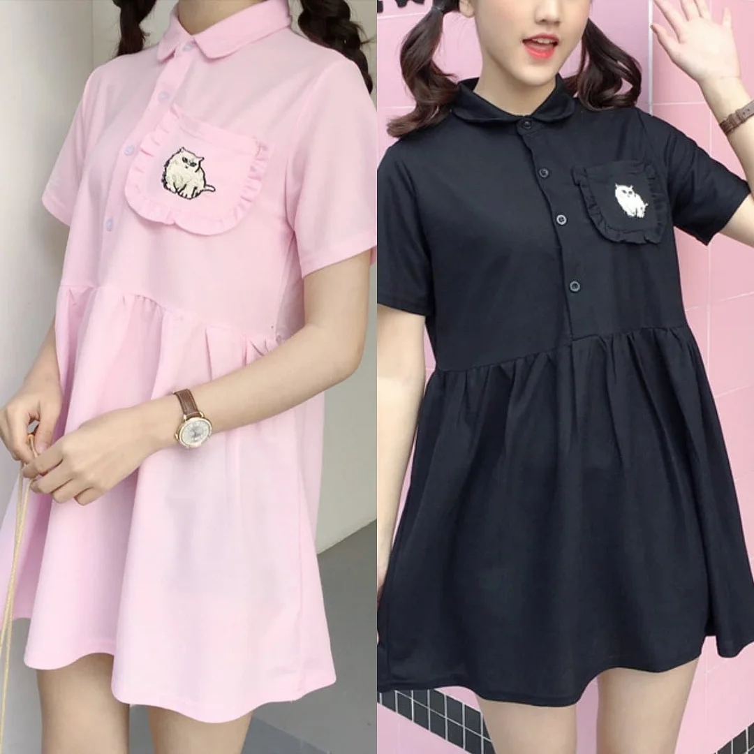 Pink/Black Sweet Kitty Dress SP1812417